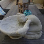 Concrete Maiden Washing Her Hair In Bowl Birdbath
