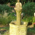 Concrete Tall Buddha Fountain Painted Cottage