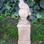 Concrete Bird on a Post Finial Painted Cottage