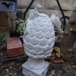 Painted Cottage Fairy and Bird Artichoke Finial