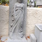 Painted Cottage Concrete Greek Caryatid Lady Plant Stand