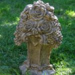 Painted Cottage Concrete Flowers and Grapes Finial and Fountain Spout
