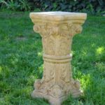 Beautiful Small Concrete Ornate Pedestal Painted Cottage