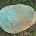 Large Concrete Tree Stump Stepping Stone Painted Cottage