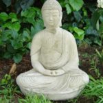 Concrete Seated Buddha Garden Statue and Fountain Spout