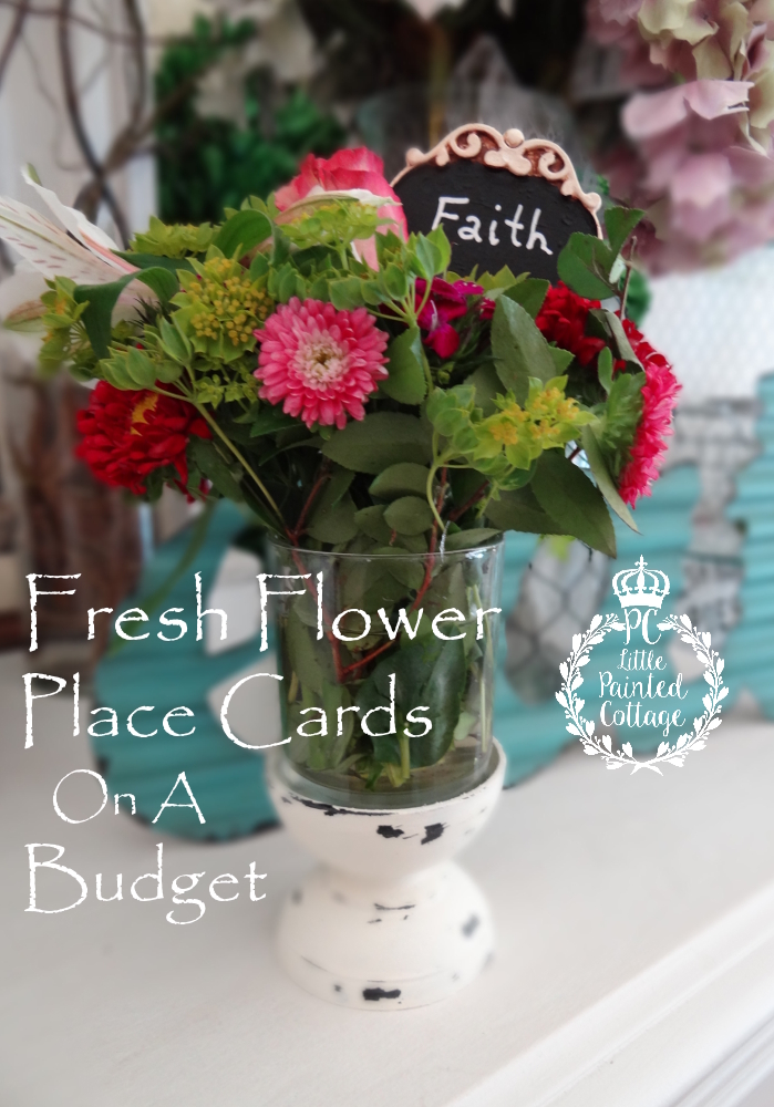 painted cottage fresh flower place cards