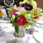 painted cottage flower place cards